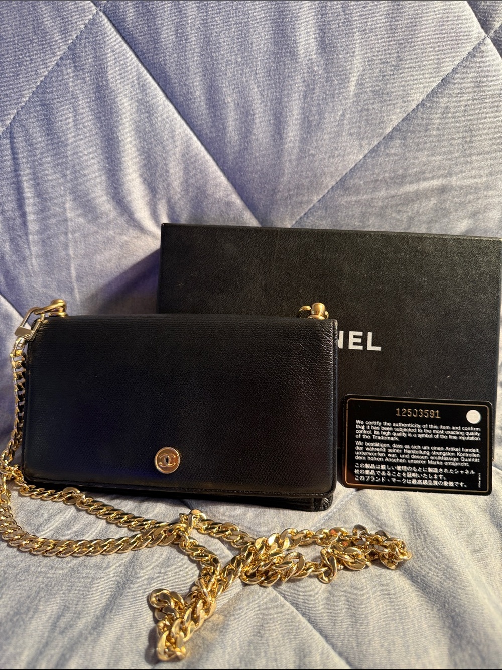 Vintage Chanel Wallet on Chain (WOC) – Black Caviar Leather | Gold Hardware